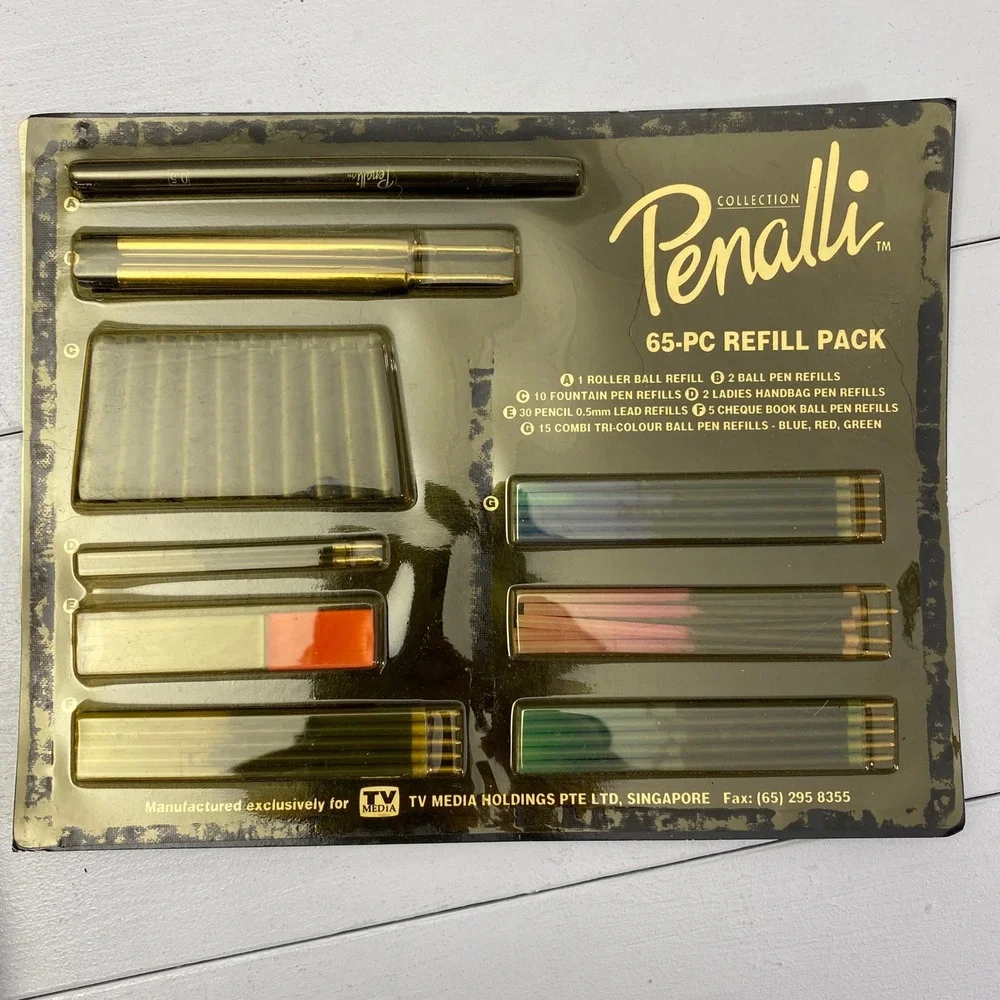 Penalli Pen Collection Writing Set 65-Pc Refill Pack Fountain Rollerball